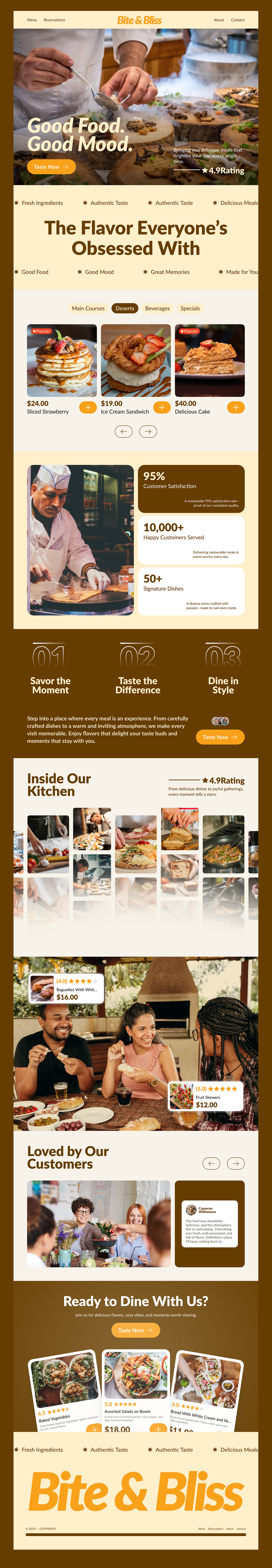 Restaurant Landing Page UI Design Image 6