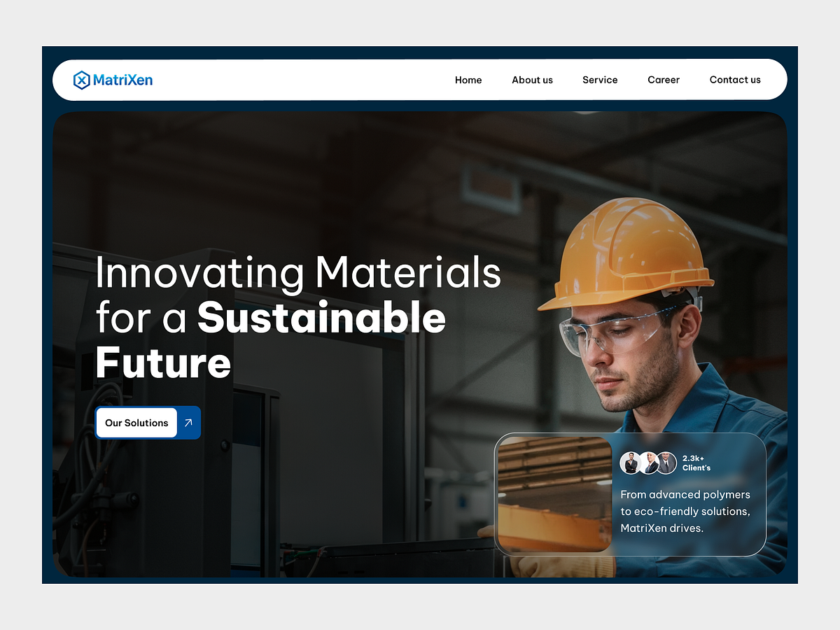 Industrial Materials Landing Page Concept Image 0