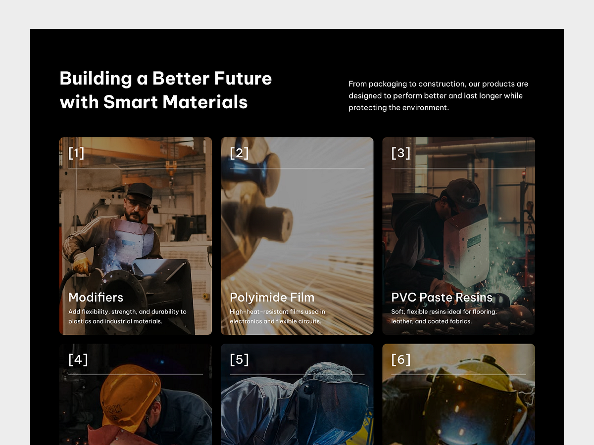 Industrial Materials Landing Page Concept Image 2