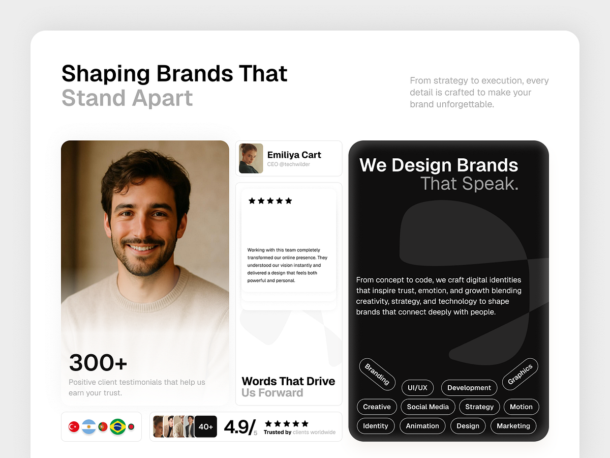 Clean & Modern Bento Layout for Agency Branding