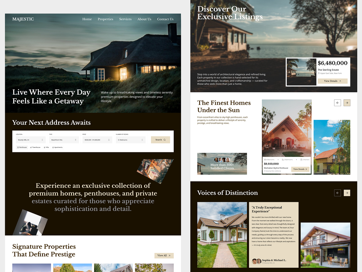 LUXURY Real Estate Website UI Design