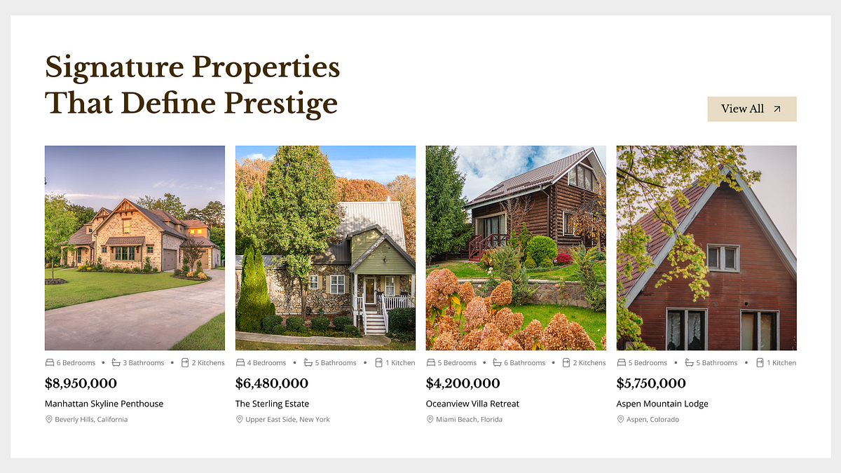 LUXURY Real Estate Website UI Design Image 1