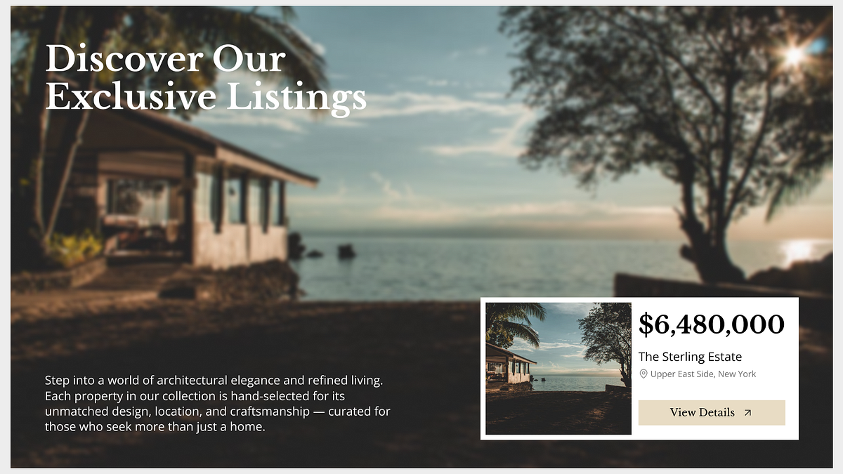 LUXURY Real Estate Website UI Design Image 4