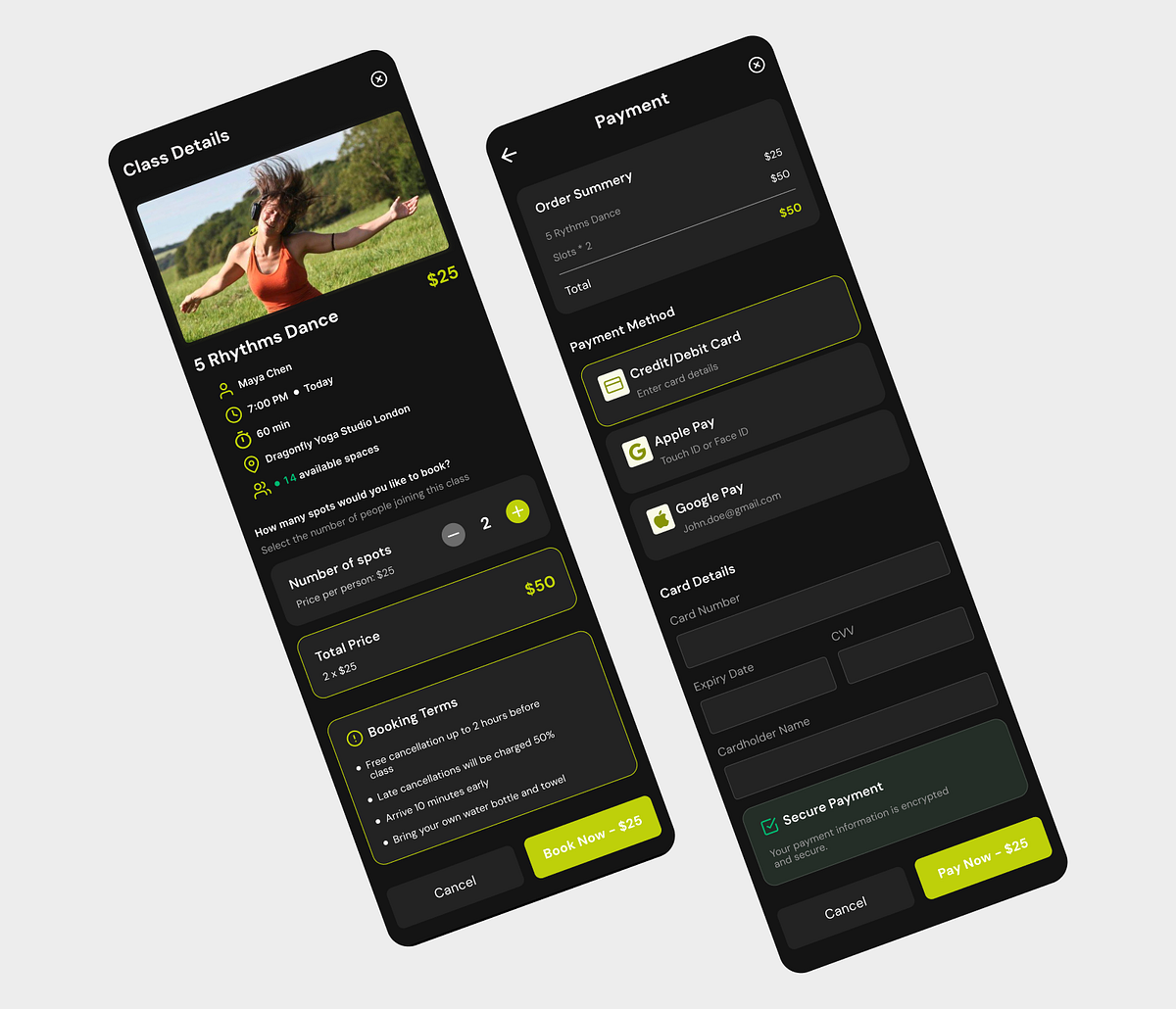 Yoga Classes Booking Flow Image 0