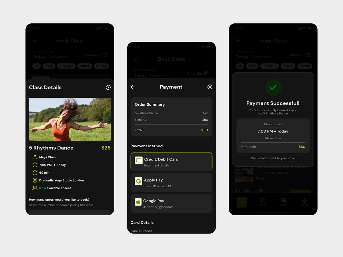 Yoga Classes Booking Flow Image 1