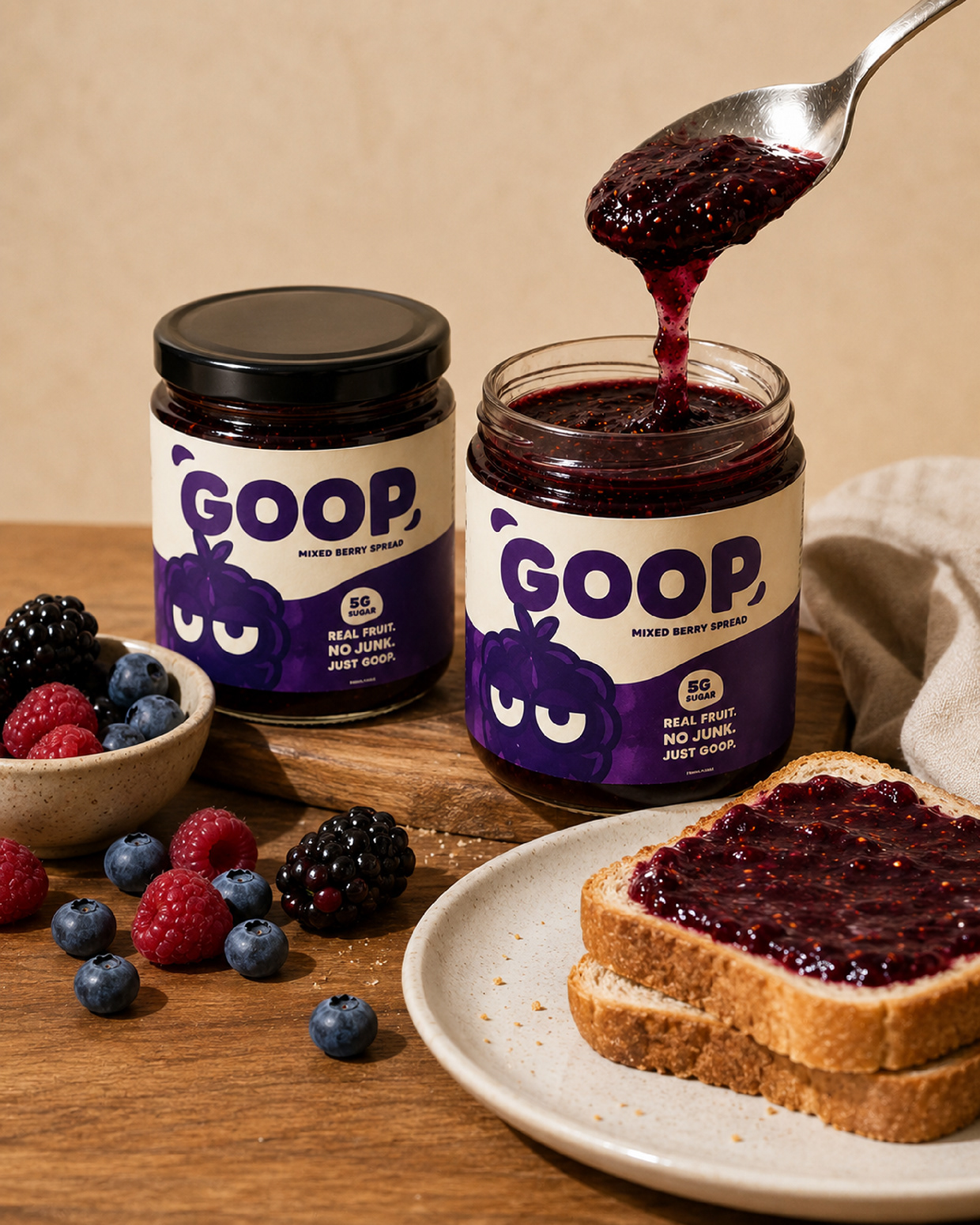 GOOP | A Playful Mixed Berry Spread Brand Identity Image 2
