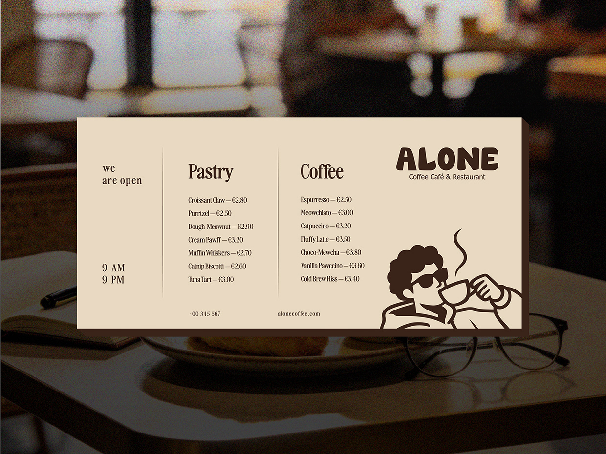 Alone Coffee & Cafe Restaurant Branding Image 4