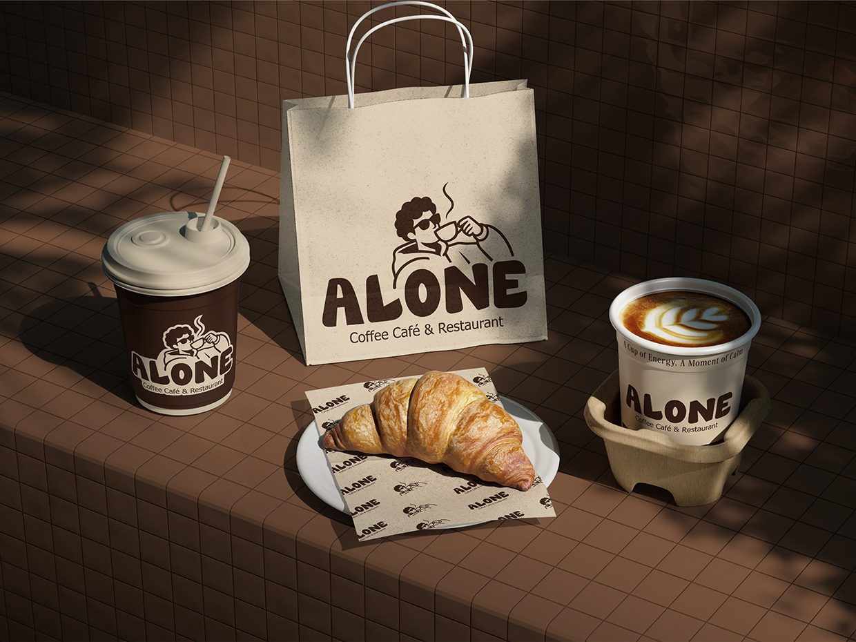 Alone Coffee & Cafe Restaurant Branding Image 9