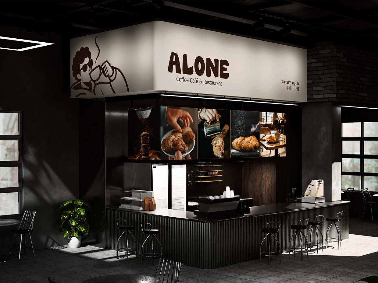 Alone Coffee & Cafe Restaurant Branding Image 18