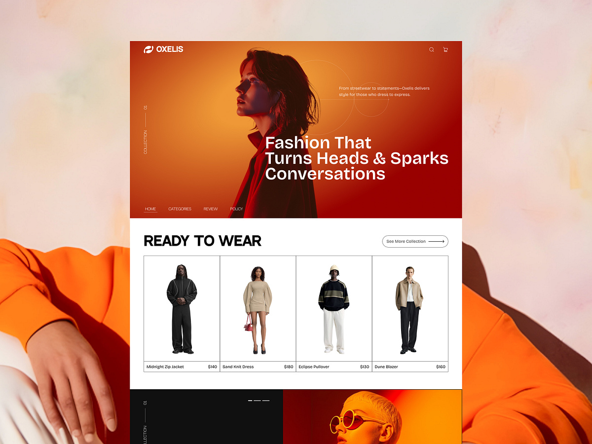 OXELIS - Fashion Website Design & Landing Page