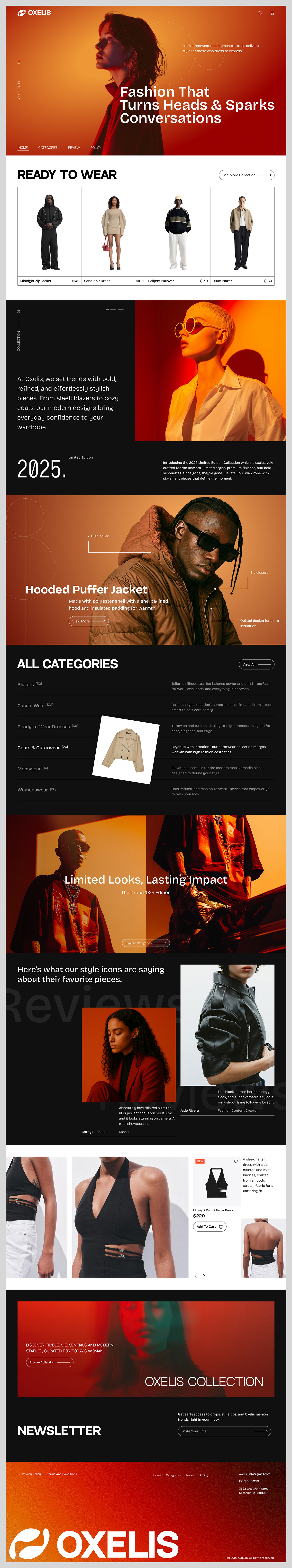 OXELIS - Fashion Website Design & Landing Page Image 0