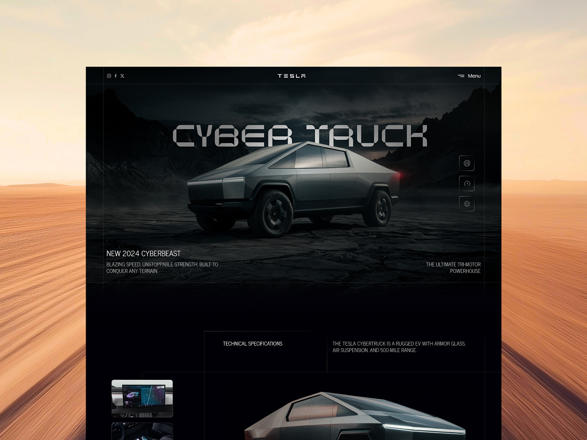 TESLA - CYBER TRUCK UI DESIGN
