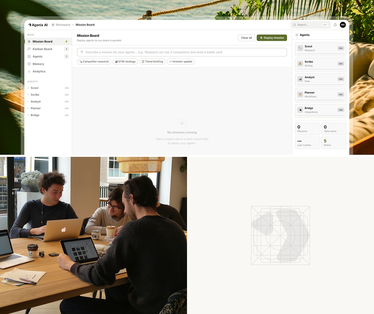 Agenix AI — Multi-Agent Workspace Branding & UI/UX Image 8