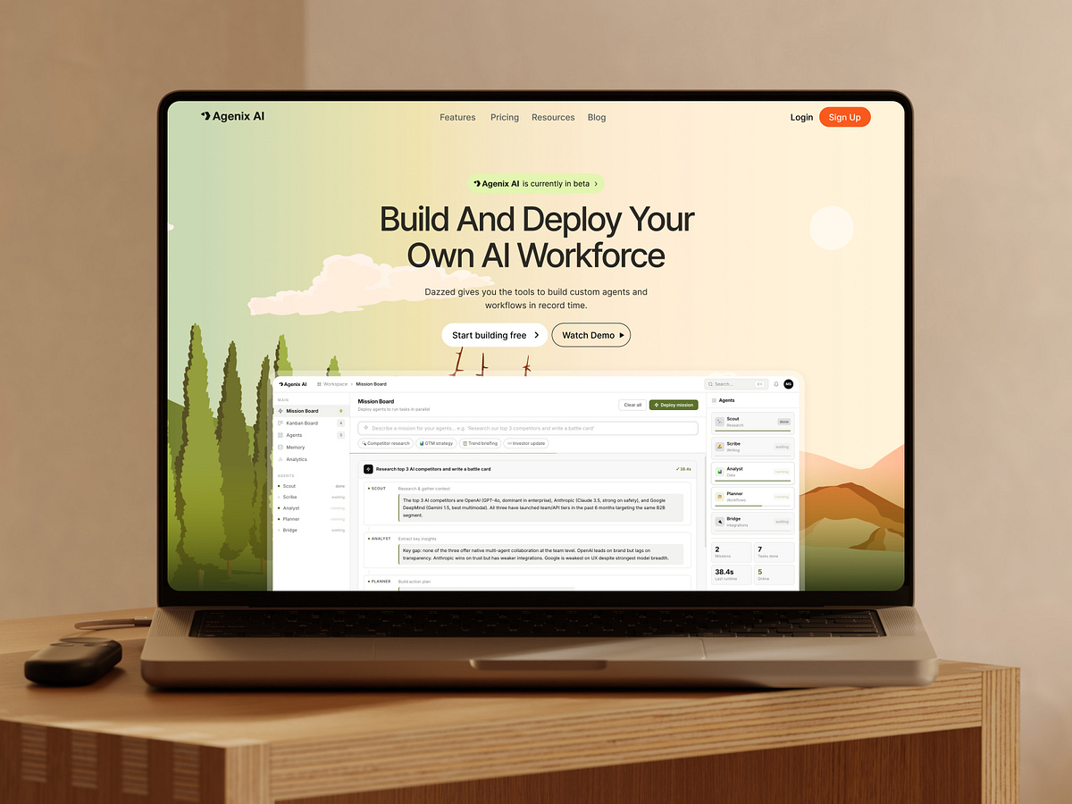 Agenix AI — Multi-Agent Workspace Branding & UI/UX Image 11