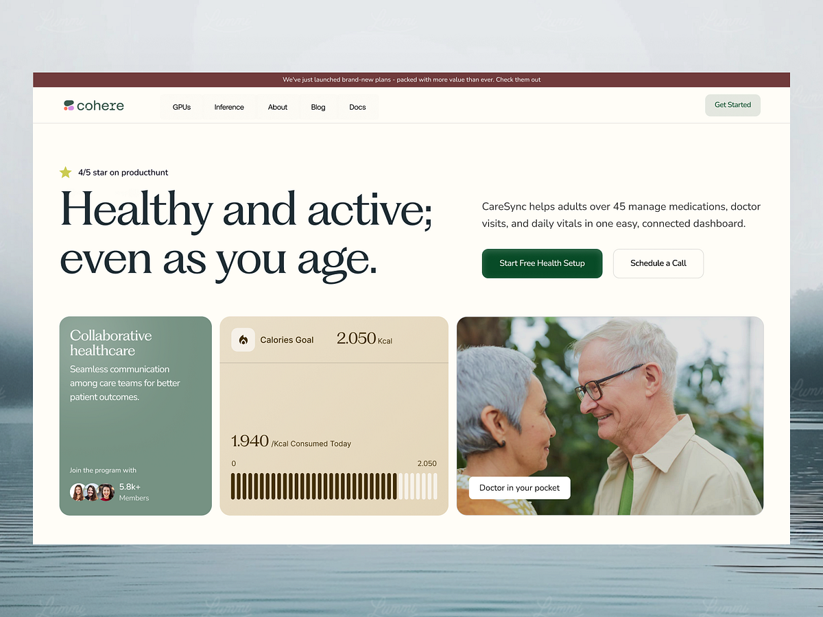 Healthcare UX hero section exploration