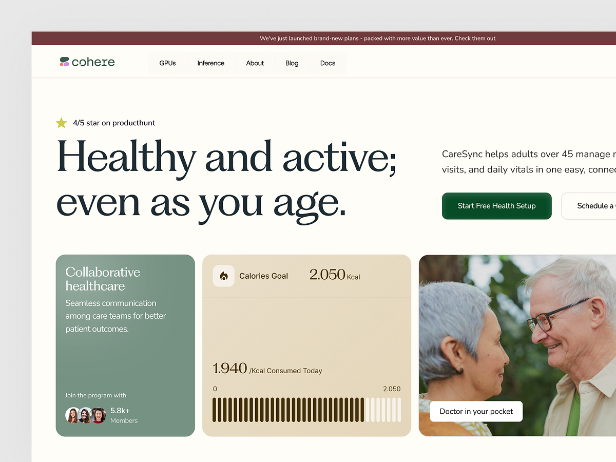 Healthcare UX hero section exploration Image 0