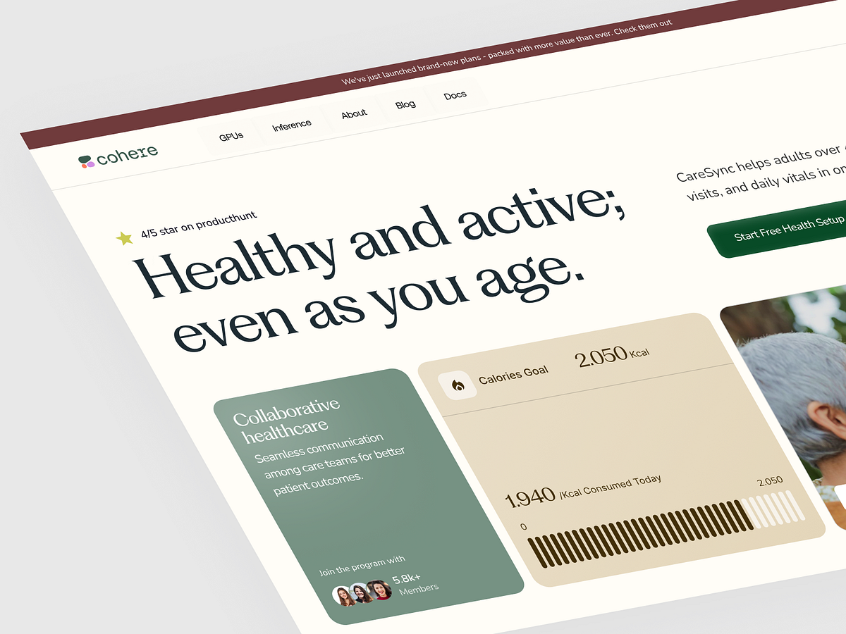 Healthcare UX hero section exploration Image 1