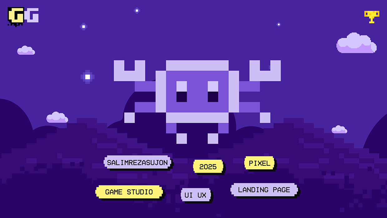 Game Glitch: A Retro Pixel Game Studio Landing Page