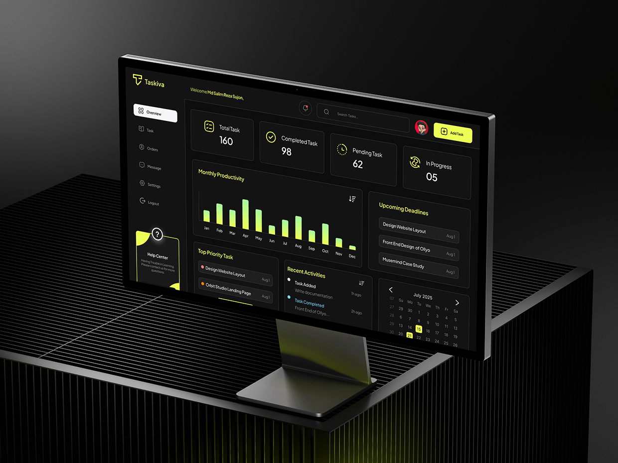 Taskiva - Clean Task Management Dashboard
