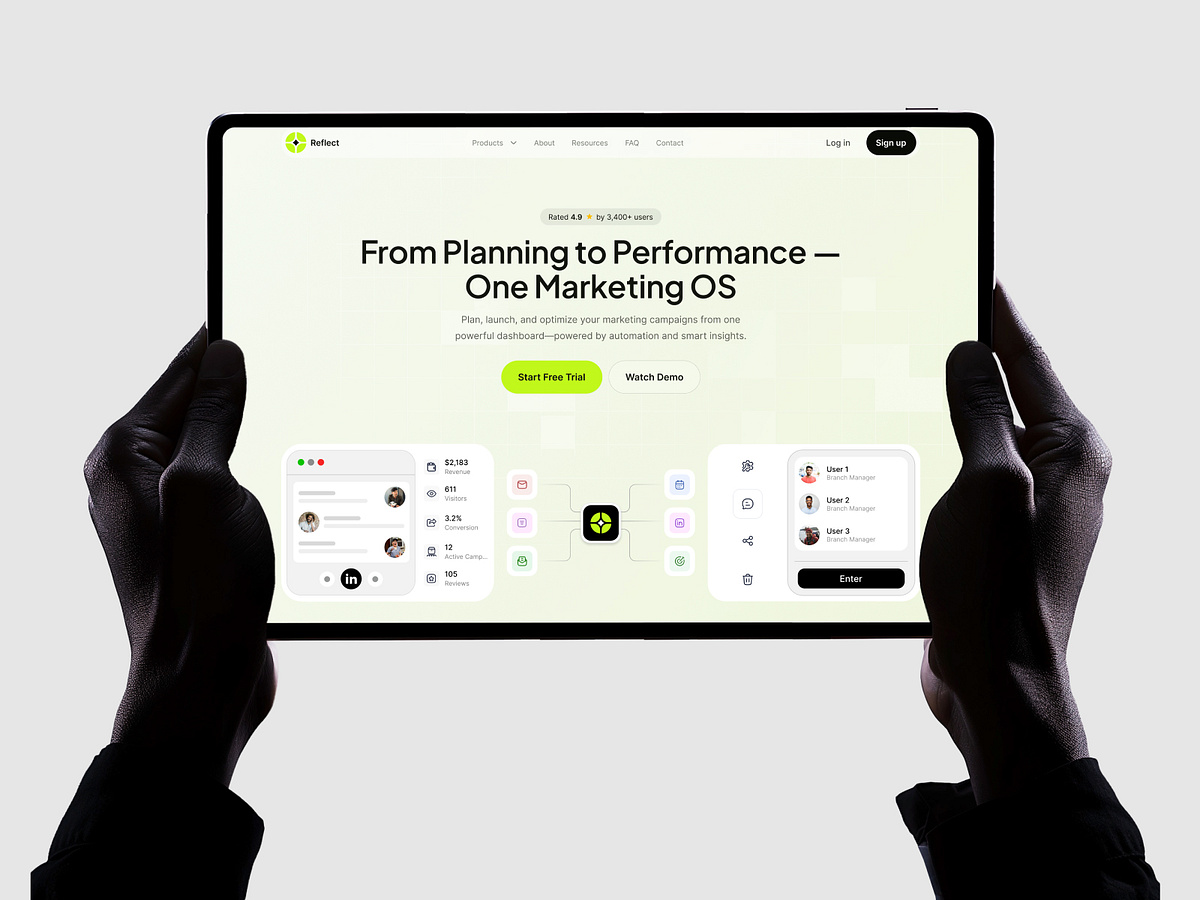 Reflect Marketing OS website ui Image 0