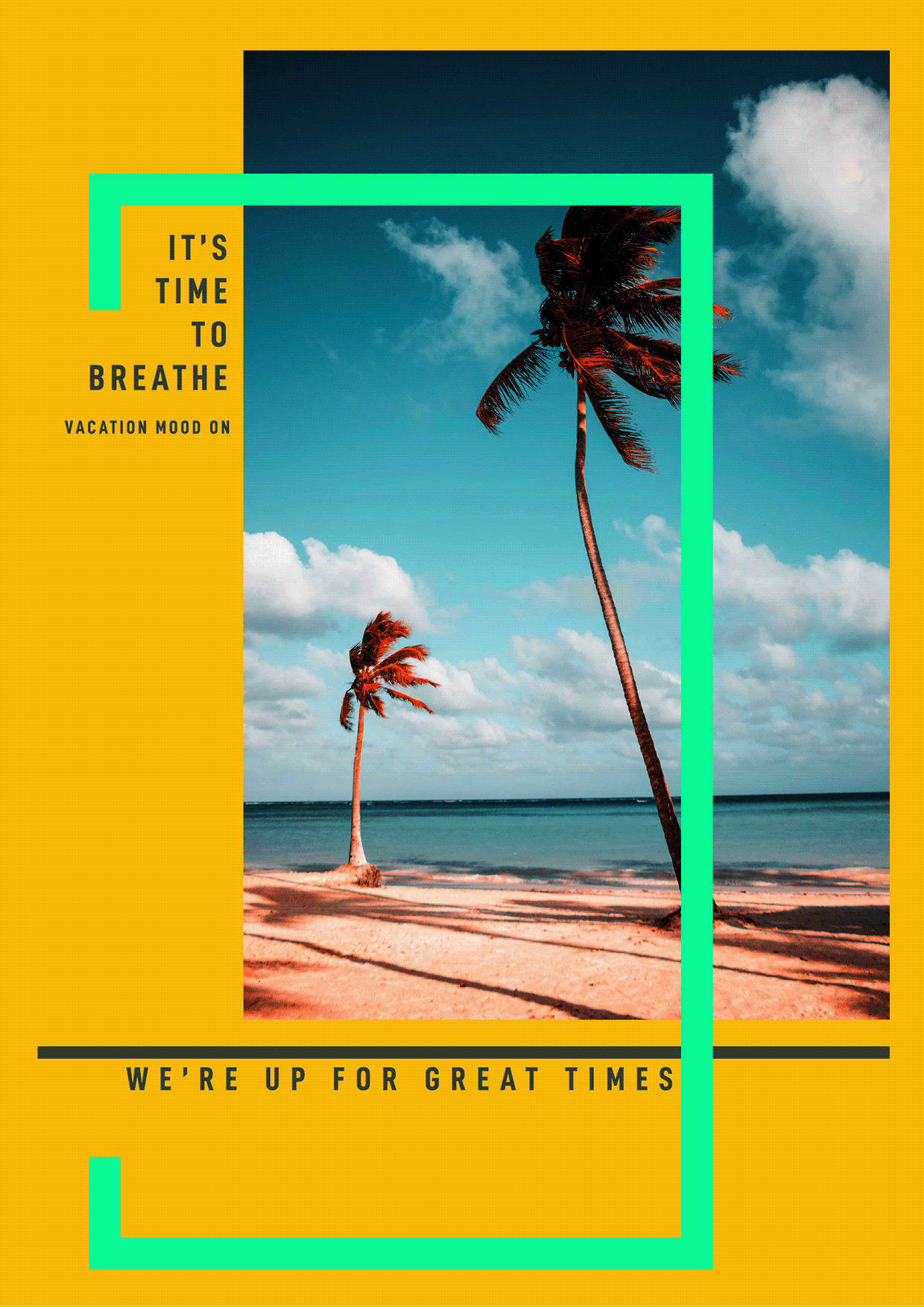 Free Vector – It's Time to Breathe (Tropical Poster) Image 0