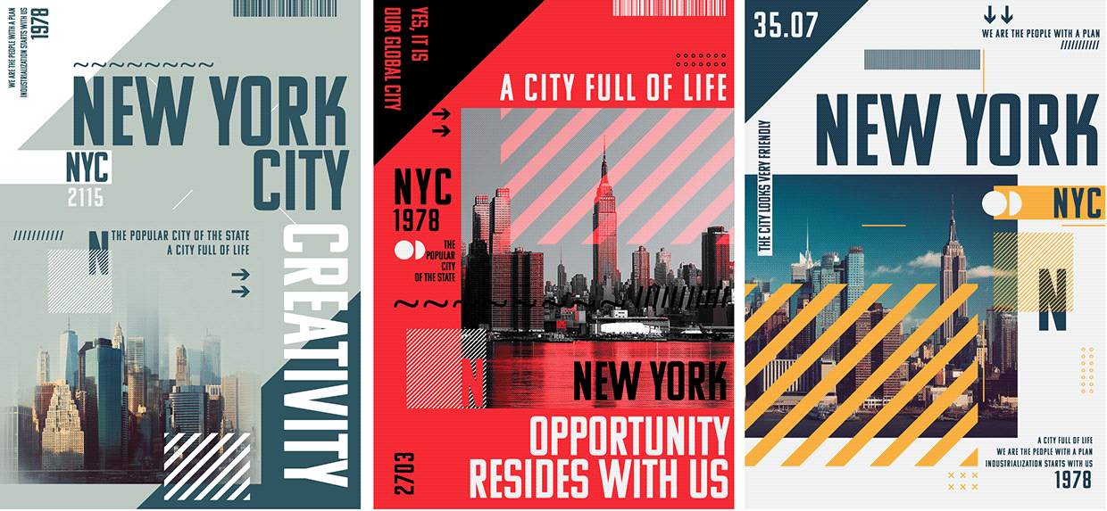 New York City Poster Series – Free AI Vector Files