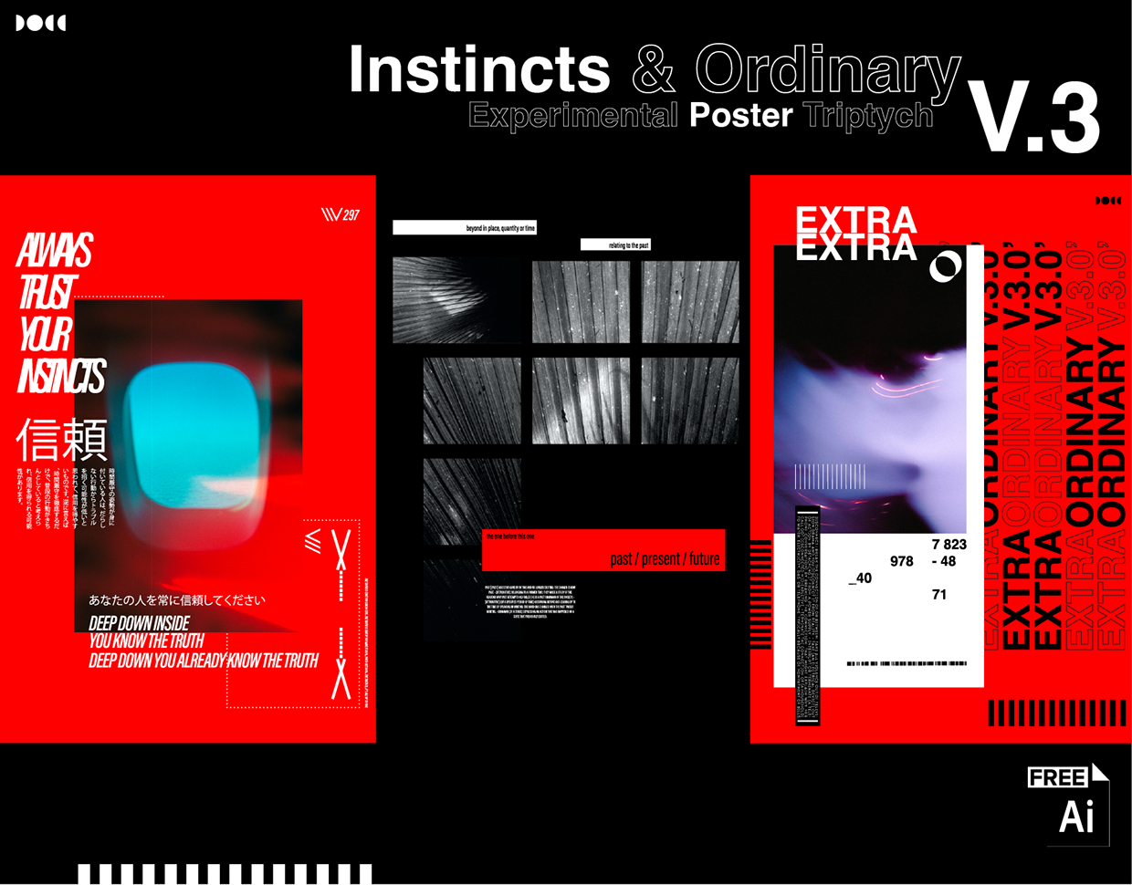 Instincts & Ordinary V.3 – Experimental Poster Triptych