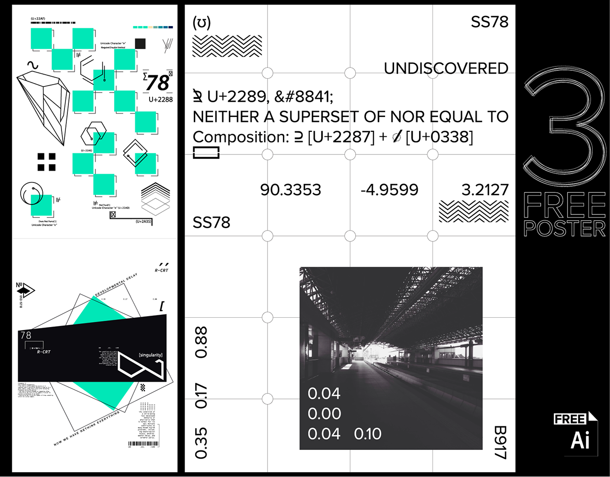 3 Free A3 Posters – Experimental Geometry Series