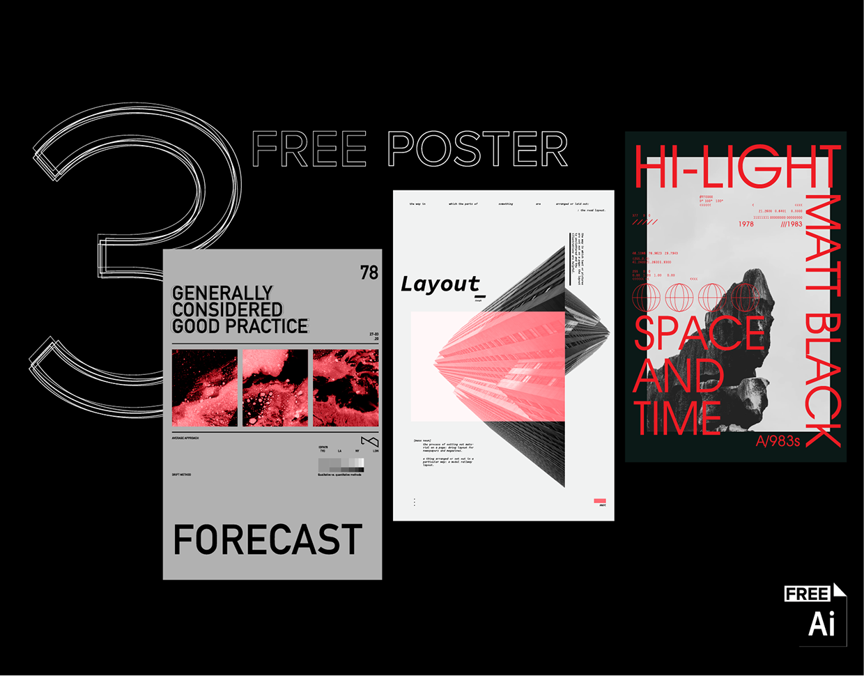 3 Free A3 Posters – Forecast / Layout / Space & Time