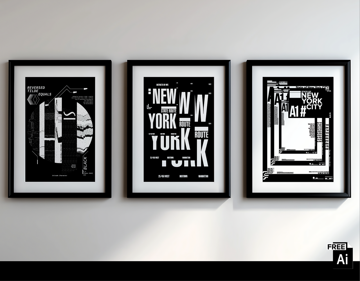 3 Free A3 Posters – Typographic Systems / New York City Image 0