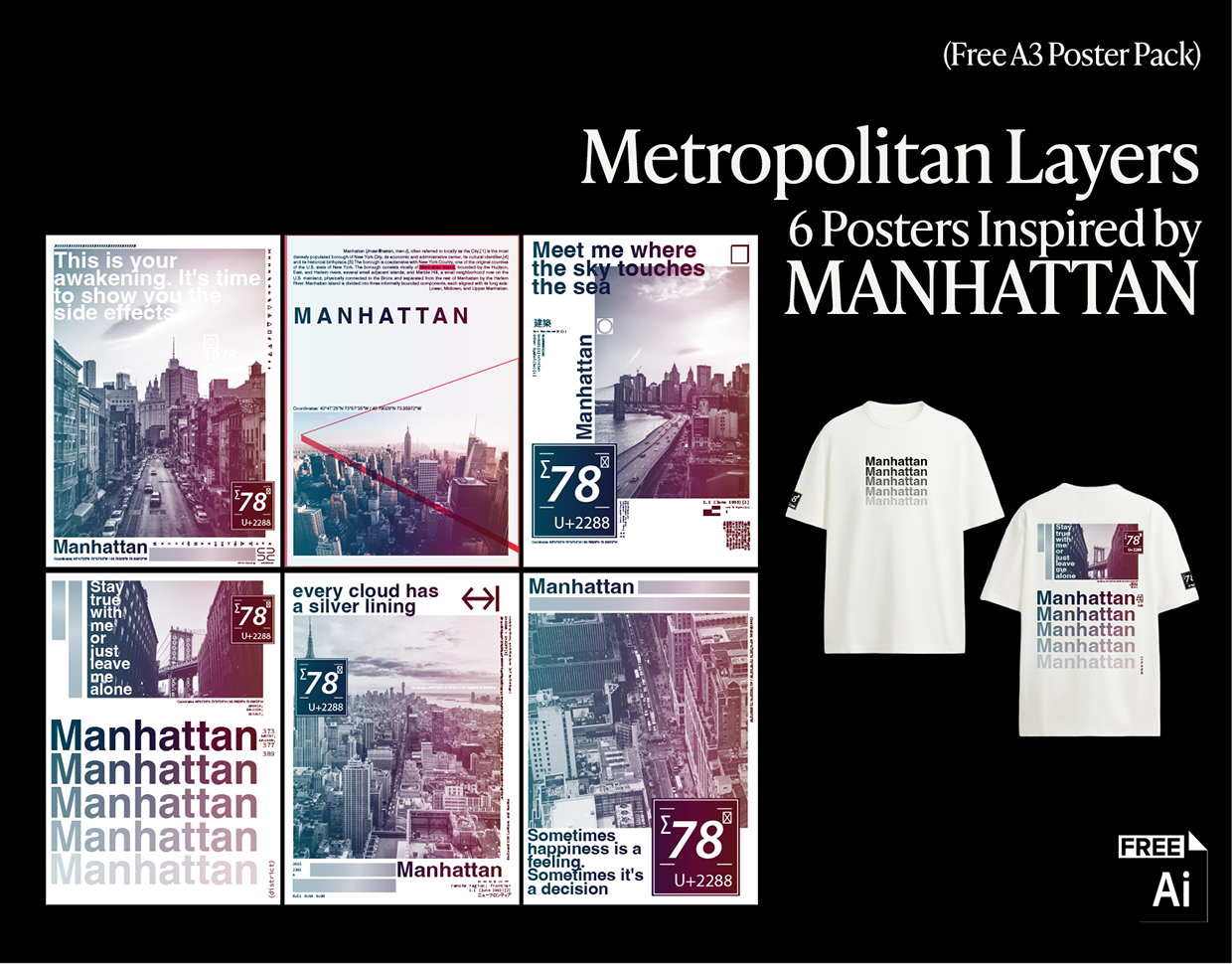 Manhattan: Typographic A3 Poster Collection (Free)