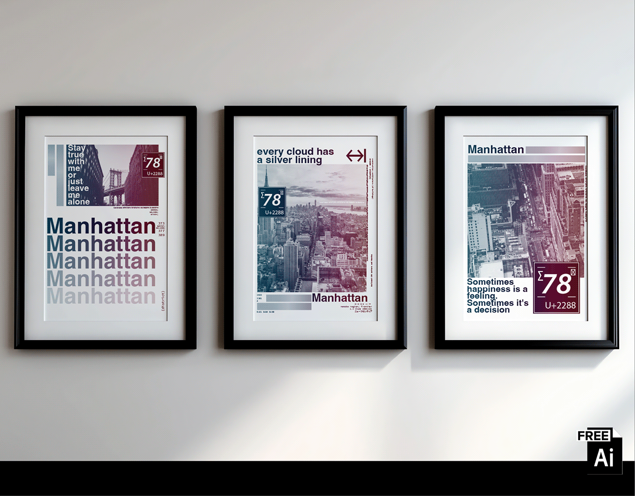 Manhattan: Typographic A3 Poster Collection (Free) Image 0