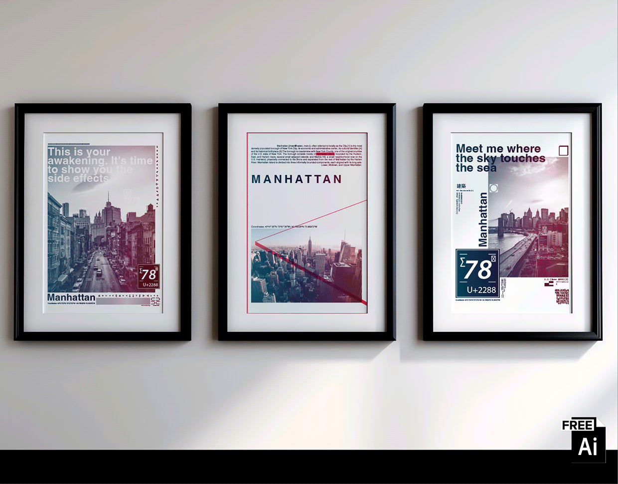 Manhattan: Typographic A3 Poster Collection (Free) Image 1