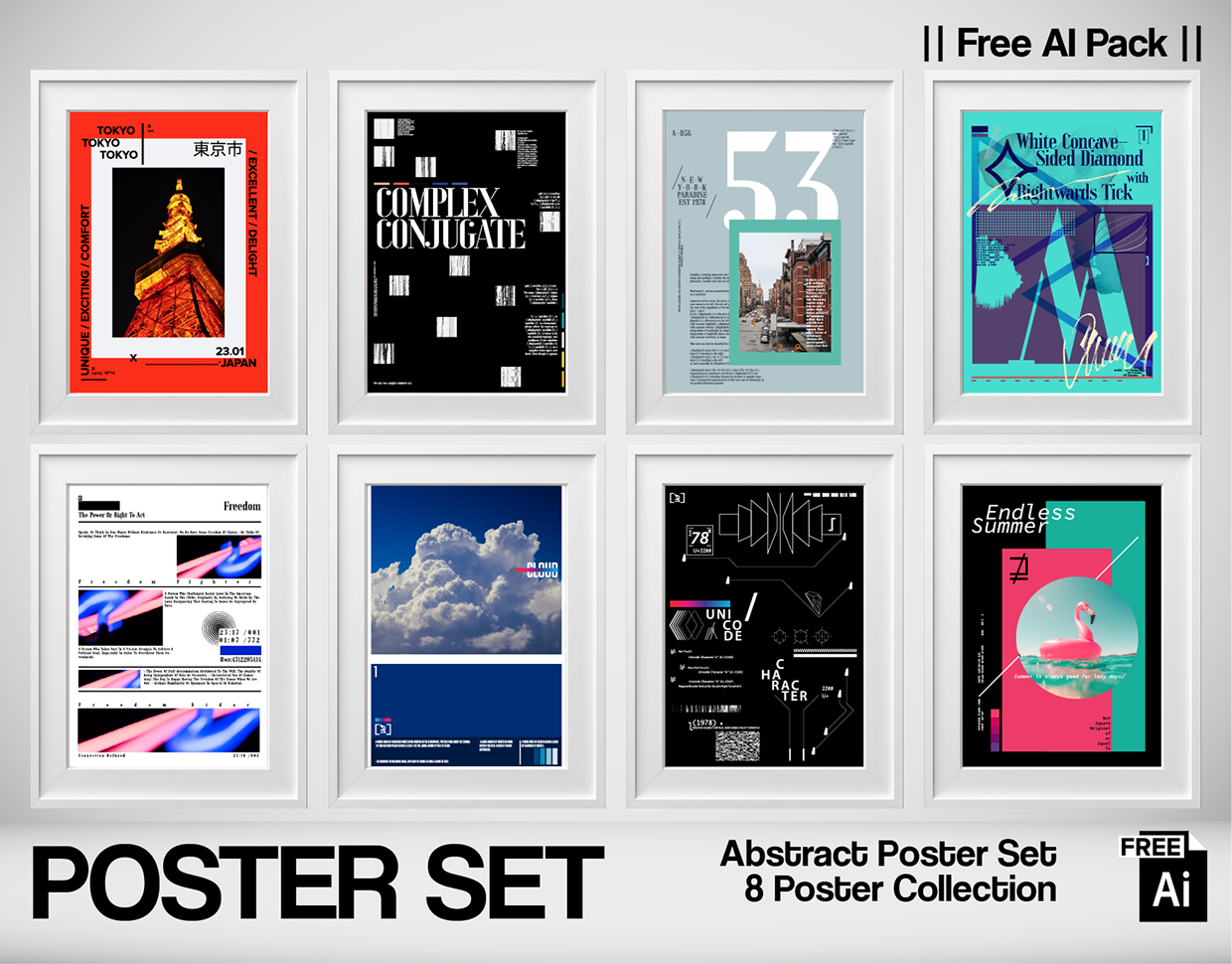 Typographic & Abstract Poster Set