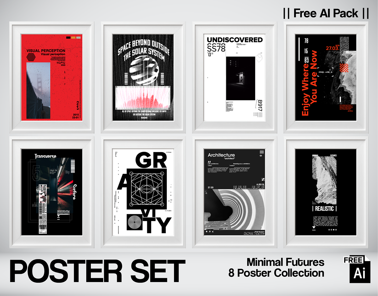 Minimal Futures 8 Conceptual Poster Collection Free AI