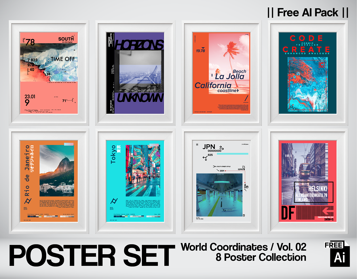 World Coordinates / Vol. 02 FREE VECTOR POSTER