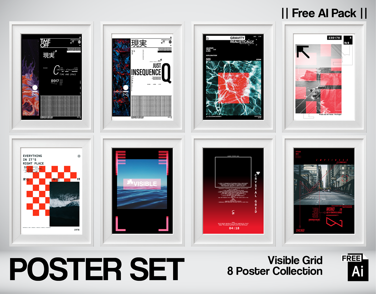 Visible Grid 8 Experimental Poster Collection Free AI