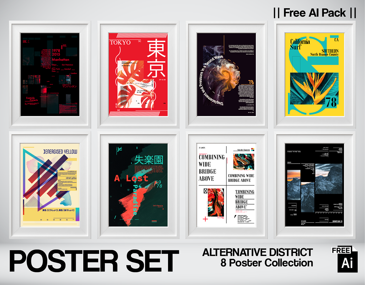 INFRASTRUCT POSTER SET — 8 Free A3 AI Vector Files