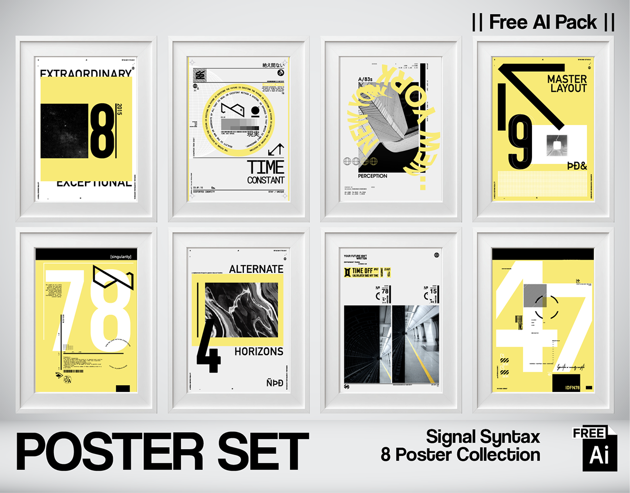 Signal Syntax — 8 Free AI Posters