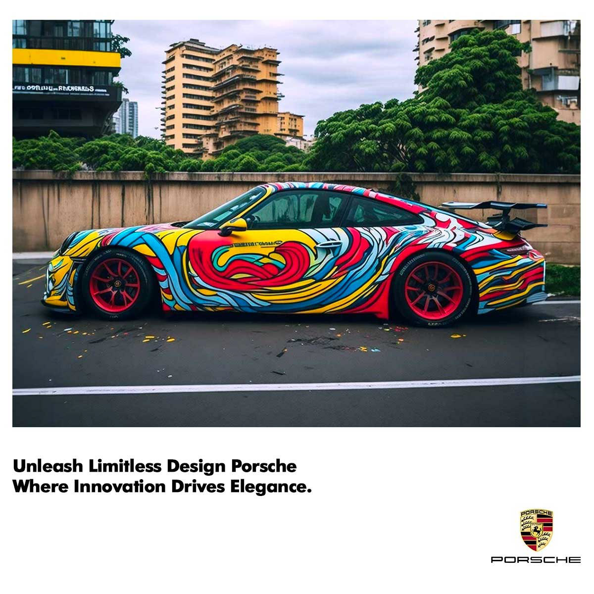 Dynamic Abstract Design on a Porsche 911 Image 0