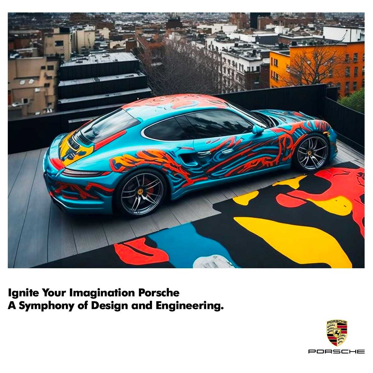 Dynamic Abstract Design on a Porsche 911 Image 2