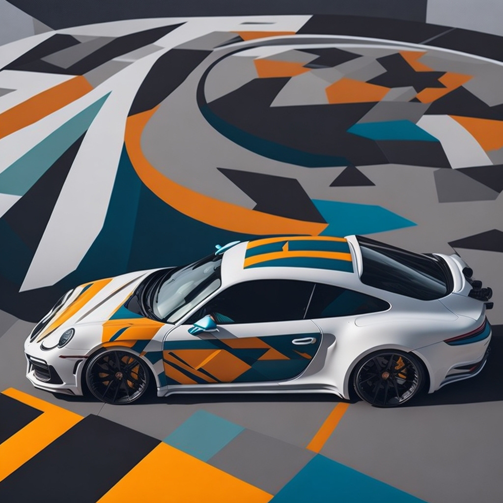Dynamic Abstract Design on a Porsche 911 Image 5
