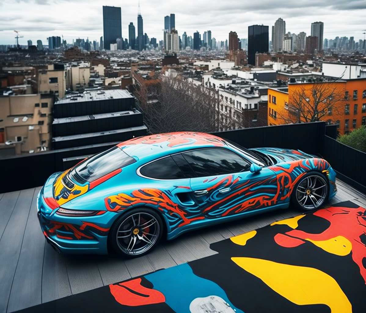 Dynamic Abstract Design on a Porsche 911 Image 7