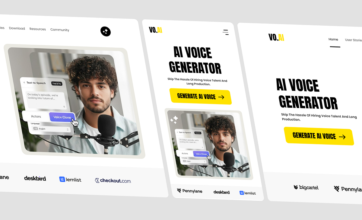 Sass Mobile First Design - AI Voice Agent Web Design