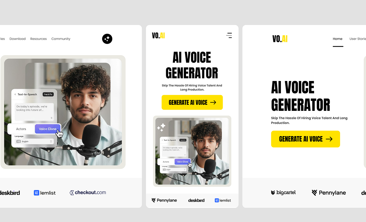 Sass Mobile First Design -  AI Voice Agent Web Design Image 1