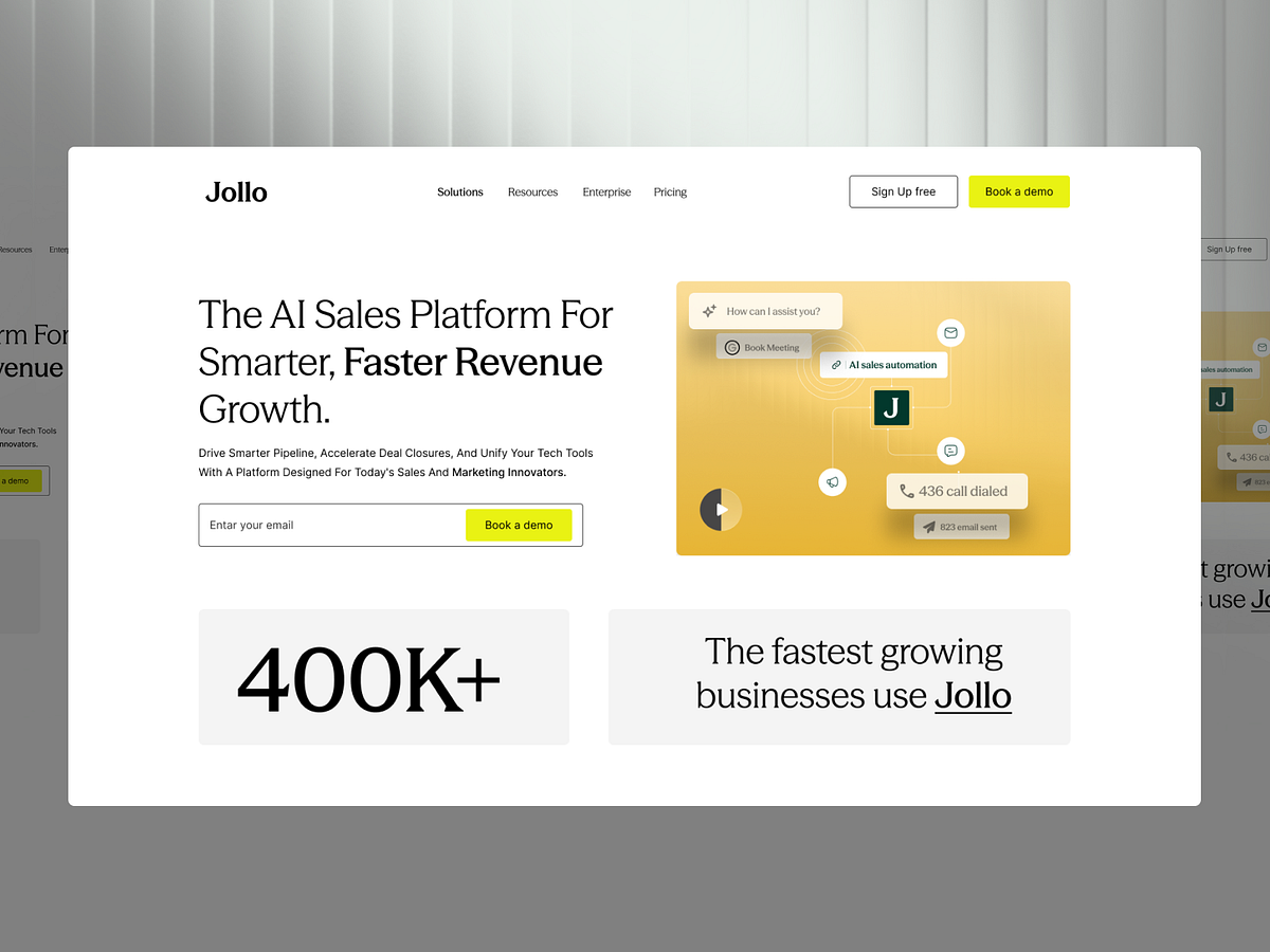 Redesign — AI Sales Platform landing page design
