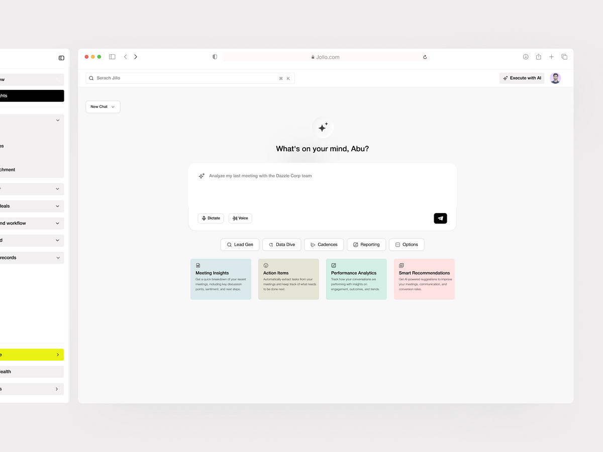 AI Chat Interface - B2B CRM Dashboard UI Design