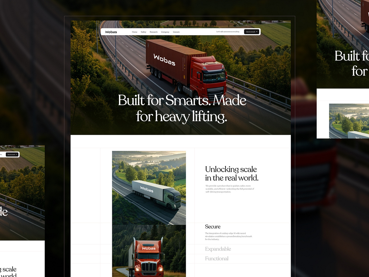 AI Autonomous Trucking Website Design