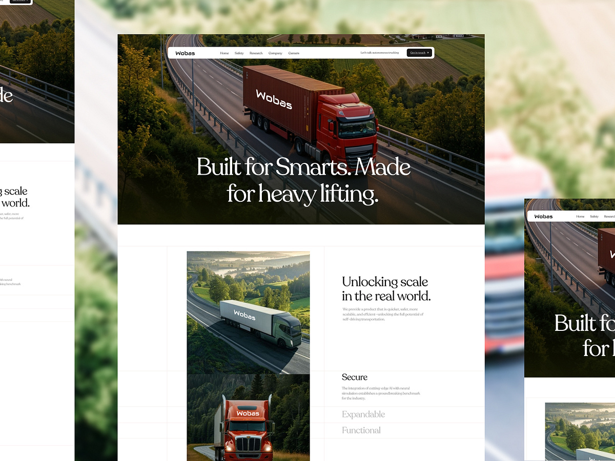 AI Autonomous Trucking Website Design Image 0