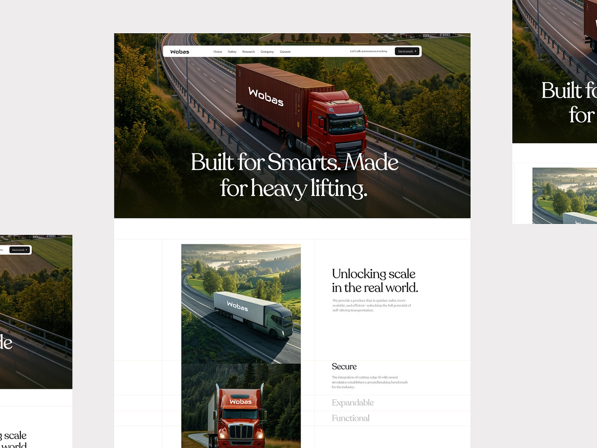 AI Autonomous Trucking Website Design Image 1